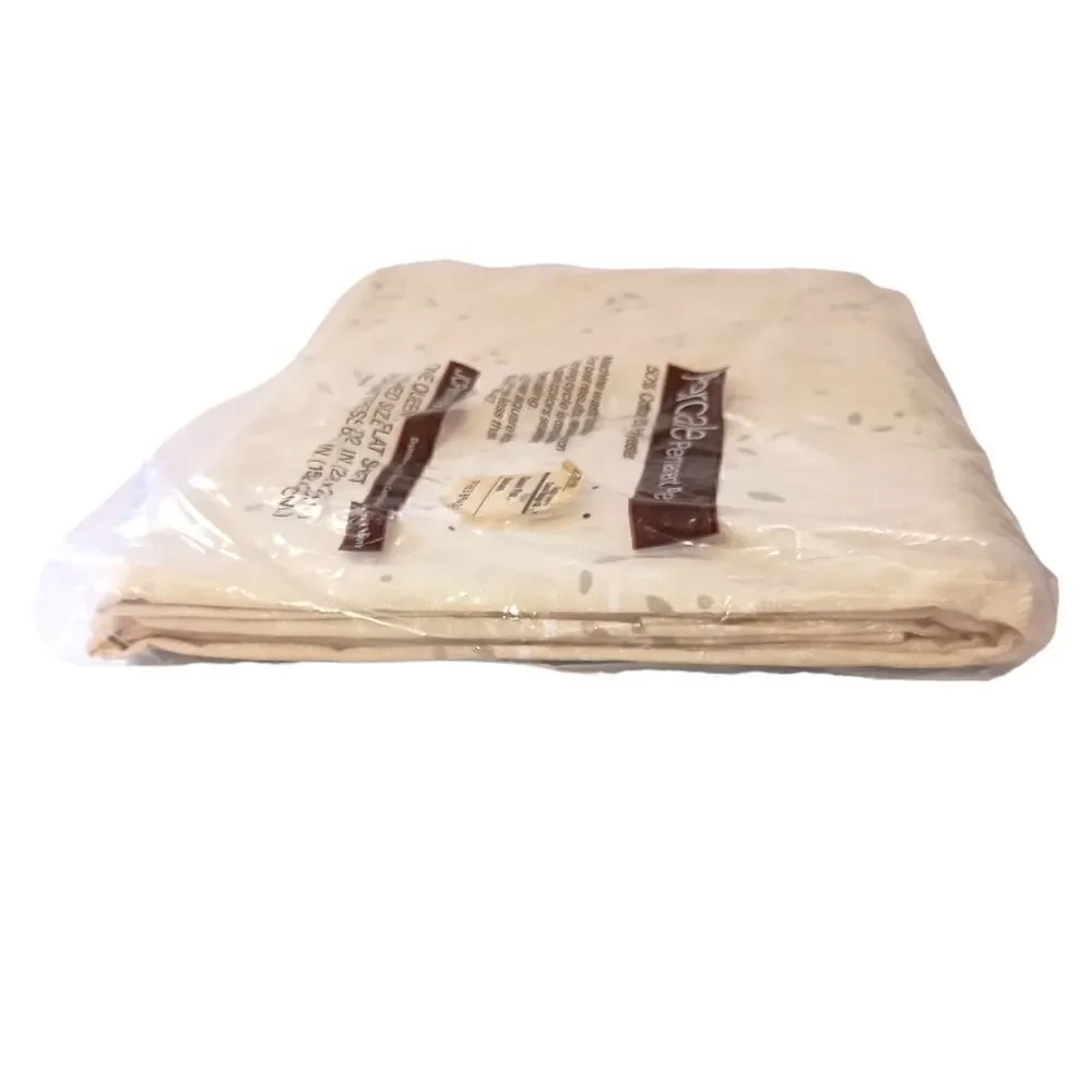 JCPenney Percale Queen Flat Sheet Ivory Color Vintage 80s 90s Cottage Farmhouse.